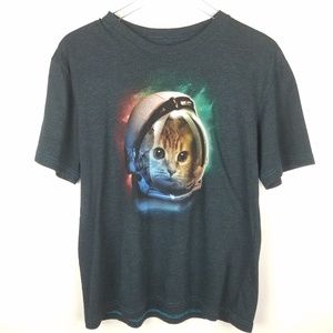 Space Cat T-shirt sz. XL Dark Navy Blue